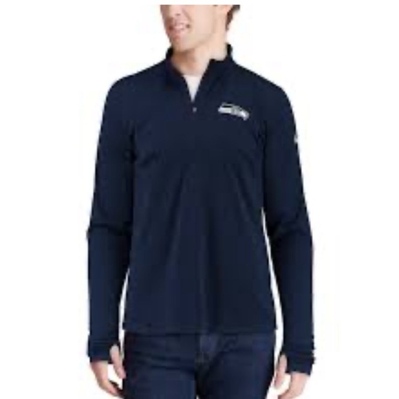 Seattle Seahawks Nike Fan Gear Element Half-Zip Performance Jacket - Navy - Picture 2 of 9